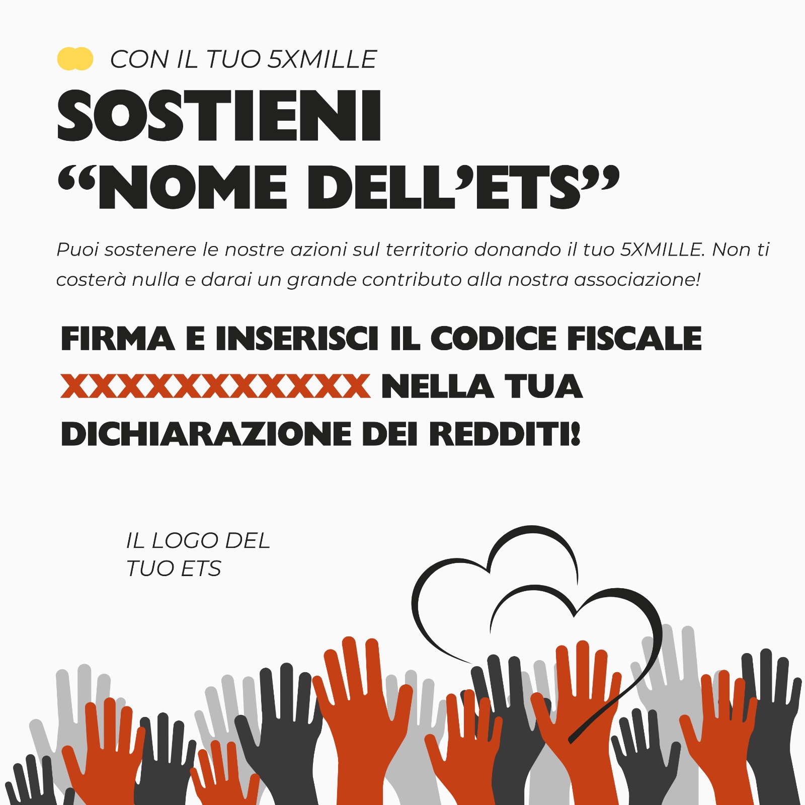 5X1000: SERVIZIO GRAFICO PERSONALIZZATO PER GLI ETS