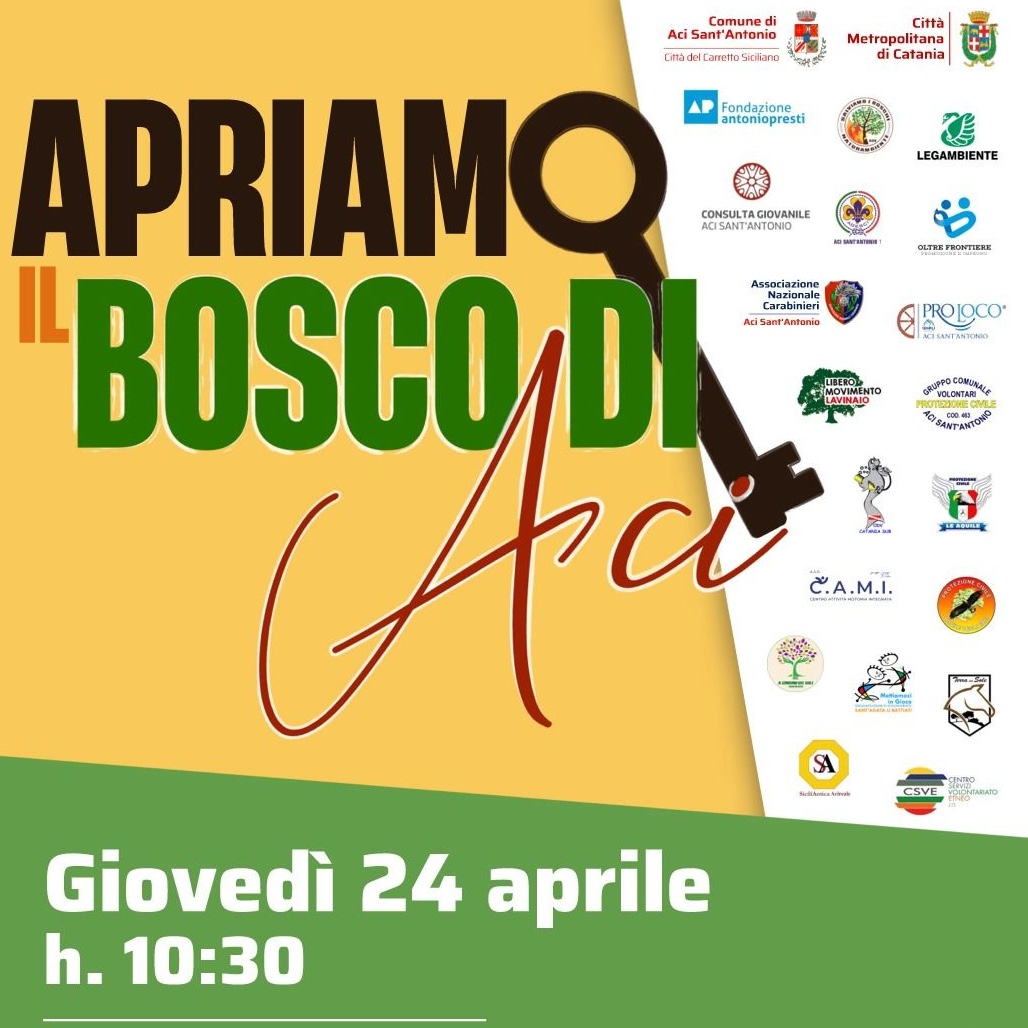 Apriamo il Bosco di Aci, inaugurazione dello spazio verde ad Aci Sant'Antonio - RINVIATO