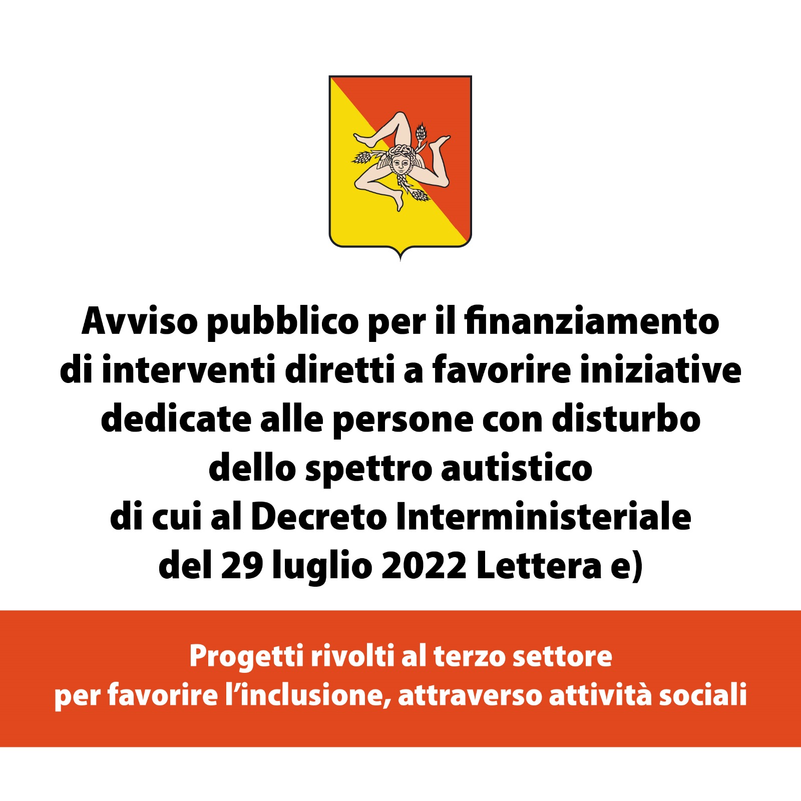Regione Sicilia: Avviso iniziative dedicate alle persone con disturbo dello spettro autistico