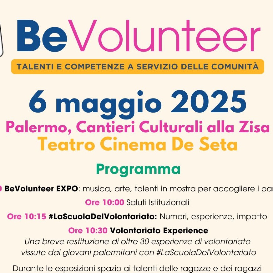 IL 6 MAGGIO L'OPEN DAY DEL VOLONTARIATO GIOVANILE A PALERMO