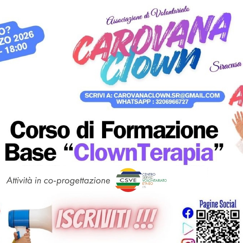 Siracusa: al via il corso base di Clownterapia promosso da Carovana Clown