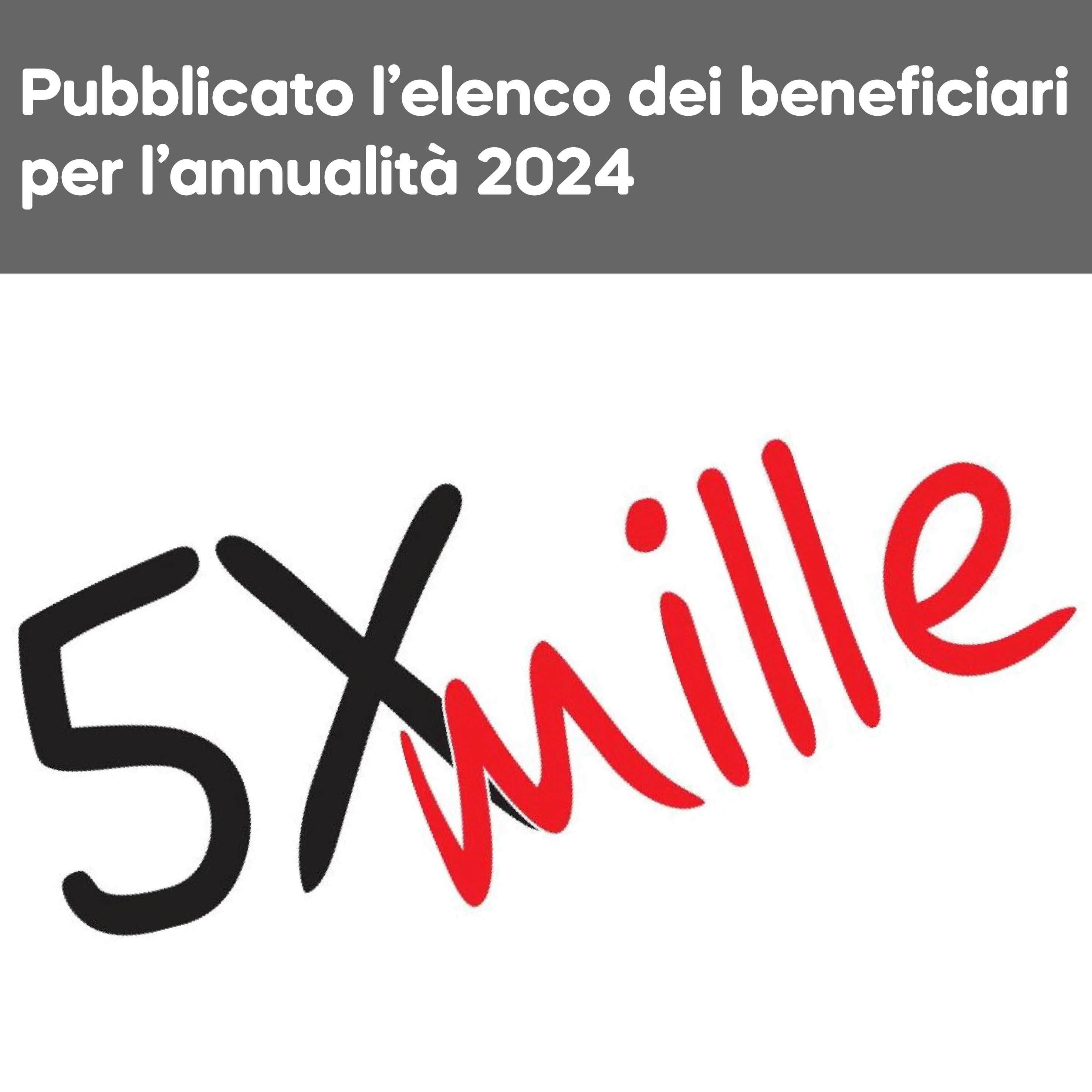 Pubblicato l'elenco dei beneficiari del 5x1000 2024
