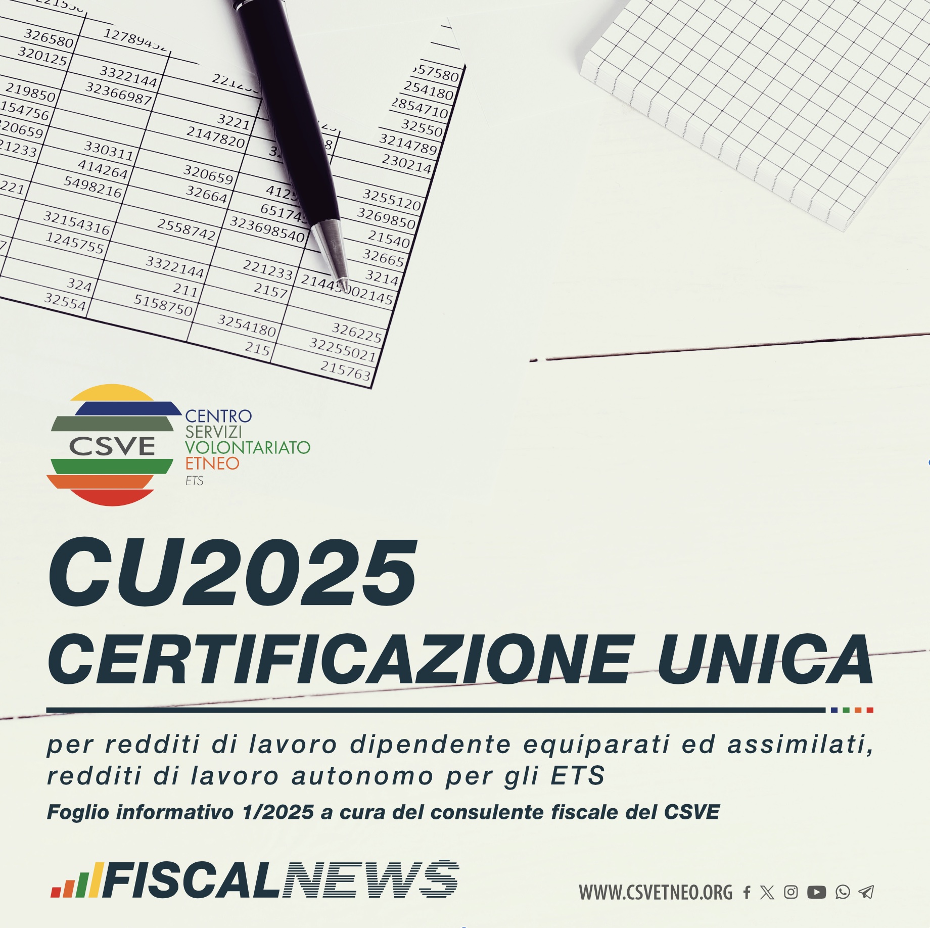 Arriva "Fiscal News" il foglio periodico dedicato agli obblighi e scadenze fiscali per gli ETS