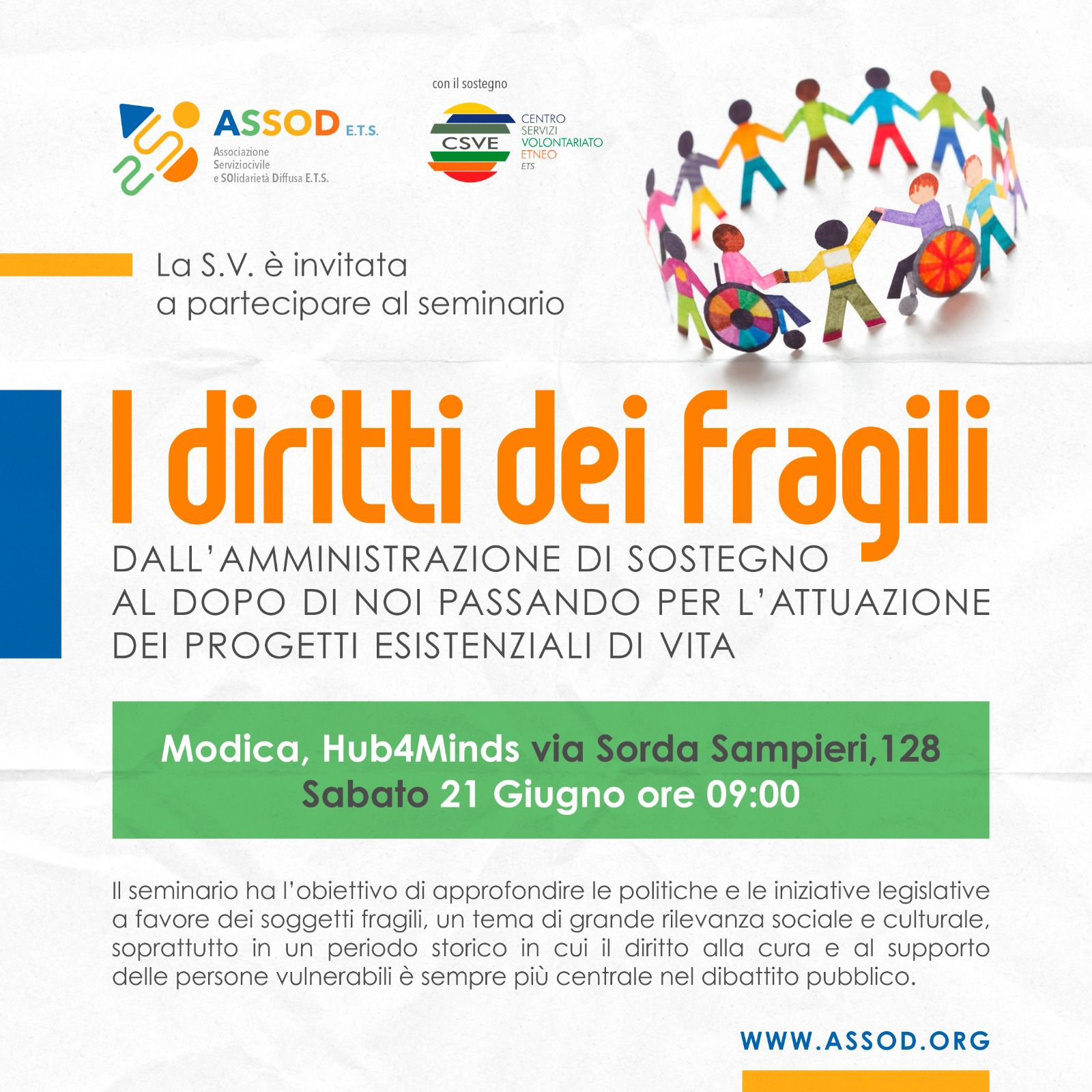 Seminario “I diritti dei fragili” a Modica organizzato da ASSOD