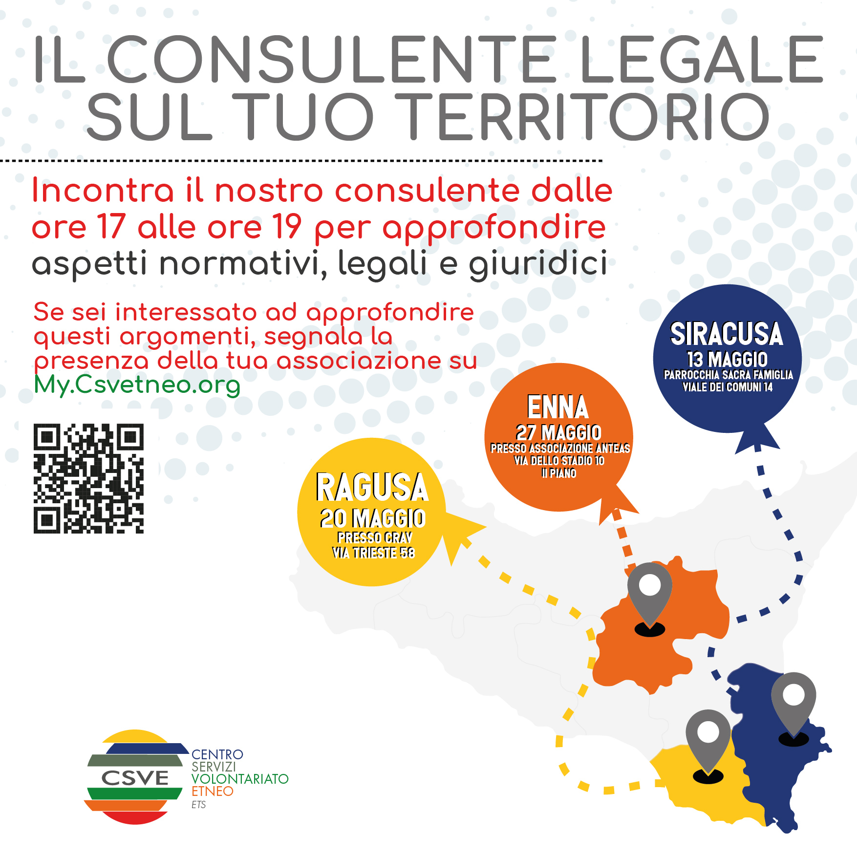 Il Consulente Legale sul Tuo Territorio, tre date su Enna, Ragusa e Siracusa