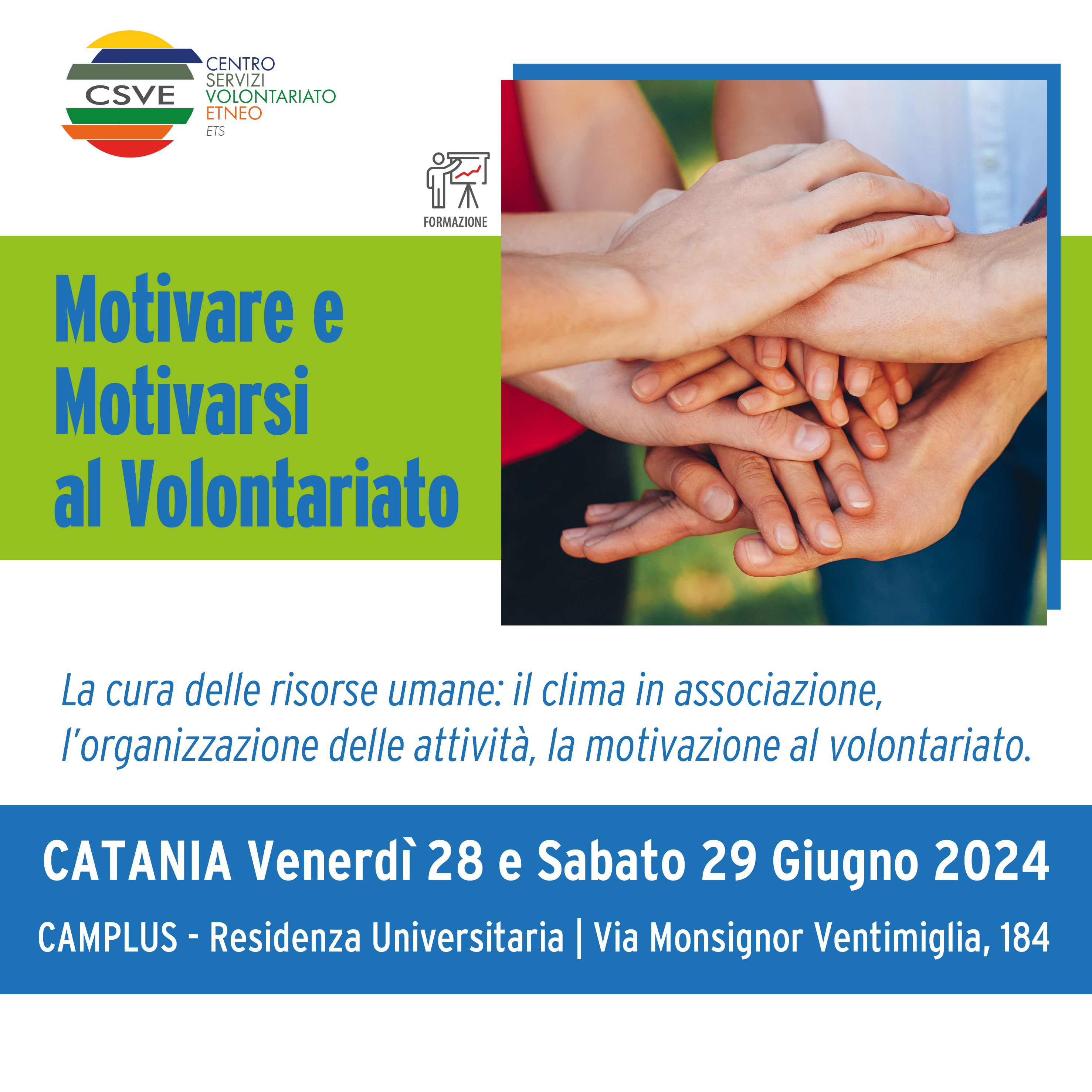 Corso di formazione: motivare e motivarsi al volontariato