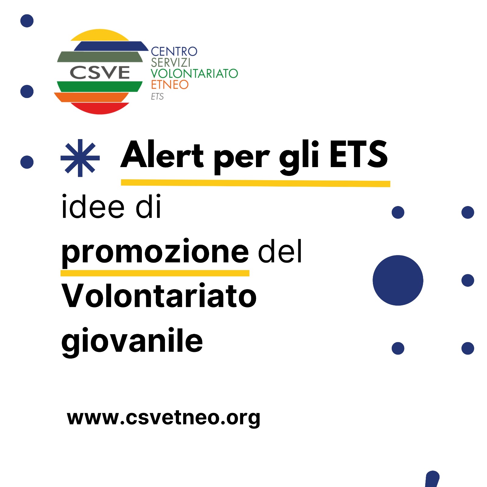Alert per gli ETS: Promozione del volontariato giovanile
