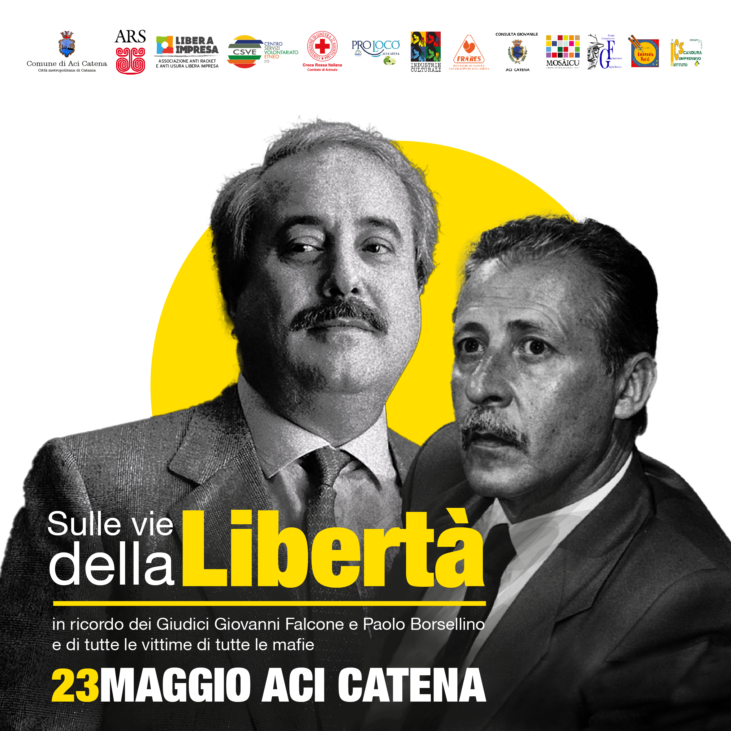 Sulle vie della Libertà: 23 maggio ad Aci Catena con i volontari per la legalità