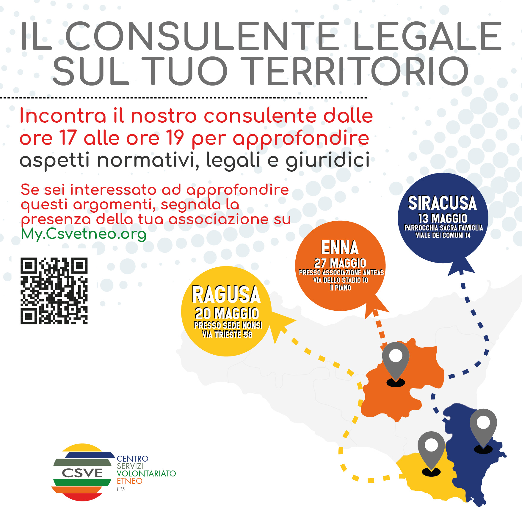 Il Consulente Legale sul Tuo Territorio, tre date su Enna, Ragusa e Siracusa
