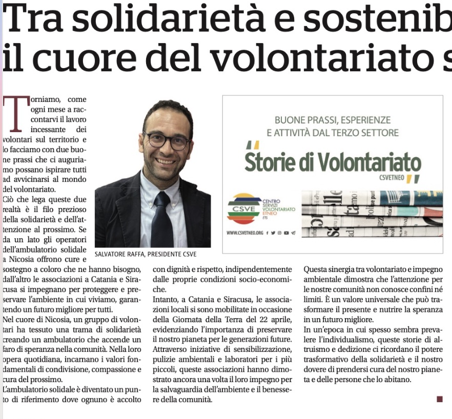 Tra solidarietà e sostenibilità, batte forte il cuore del volontariato siciliano.