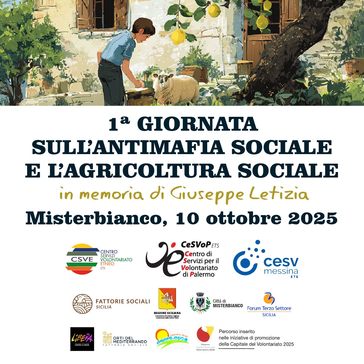 Antimafia e agricoltura sociale il 10 ottobre a Misterbianco
