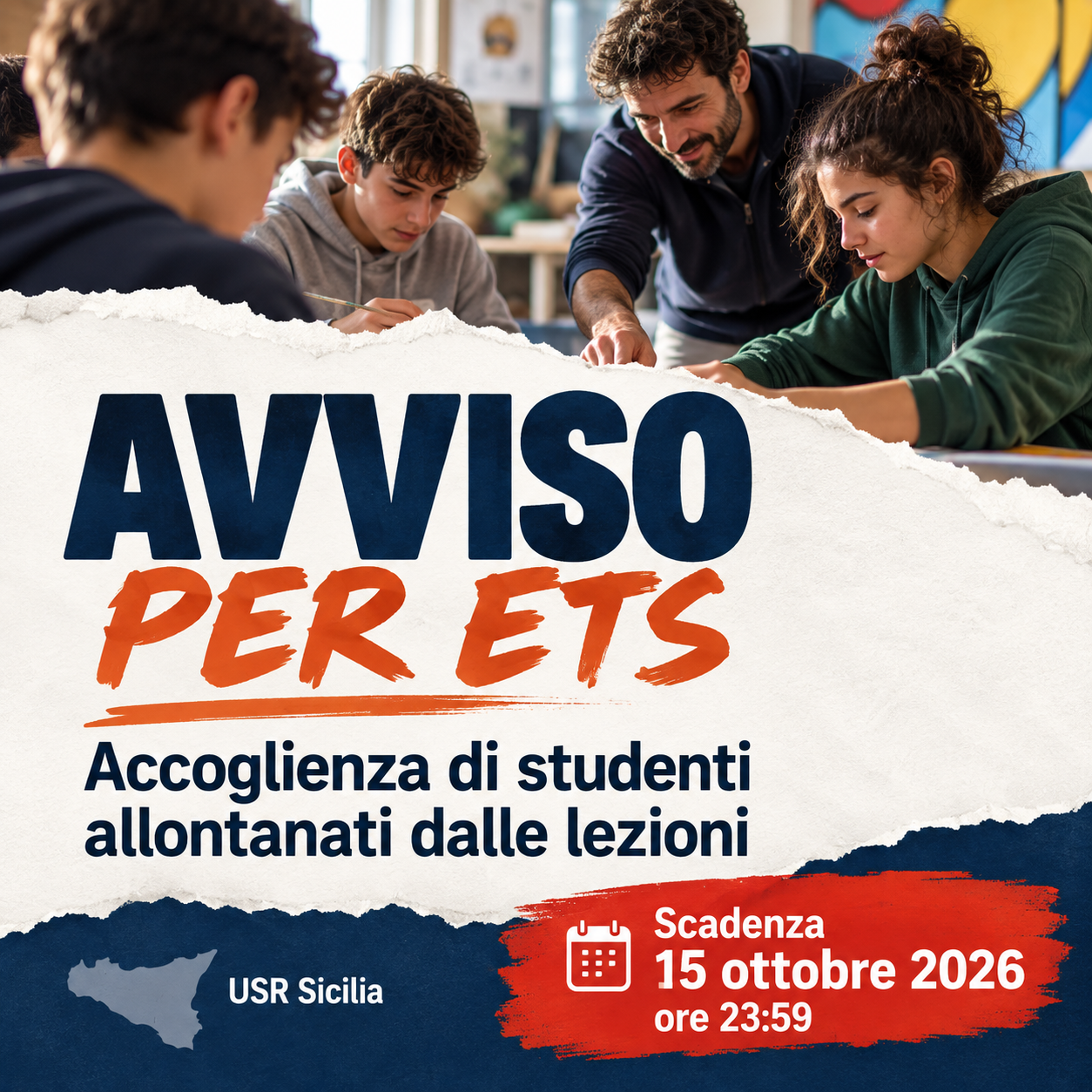 USR Sicilia, avviso per gli ETS disponibili ad accogliere studenti allontanati dalle lezioni