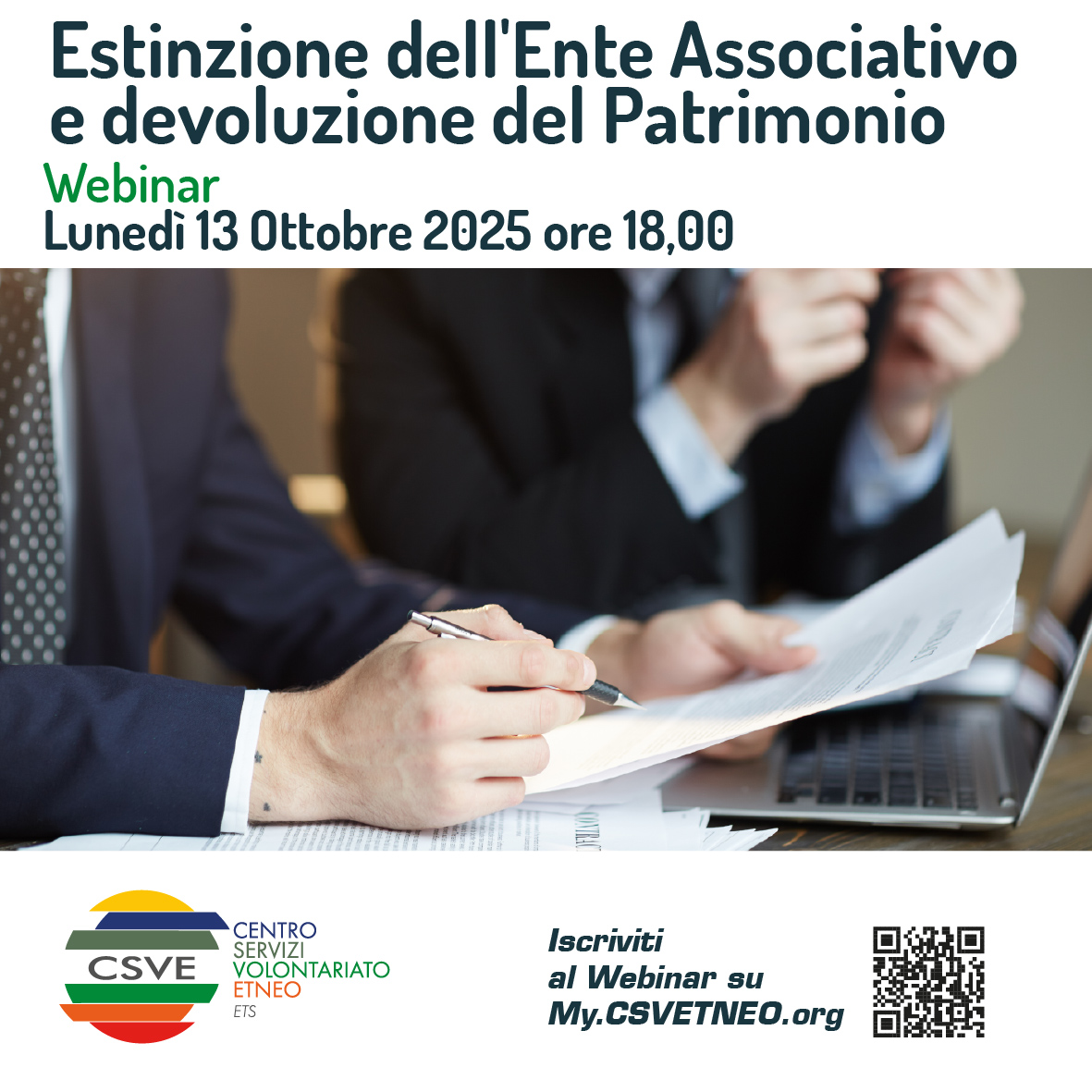 Webinar: Estinzione dell'Ente Associativo e devoluzione del Patrimonio 